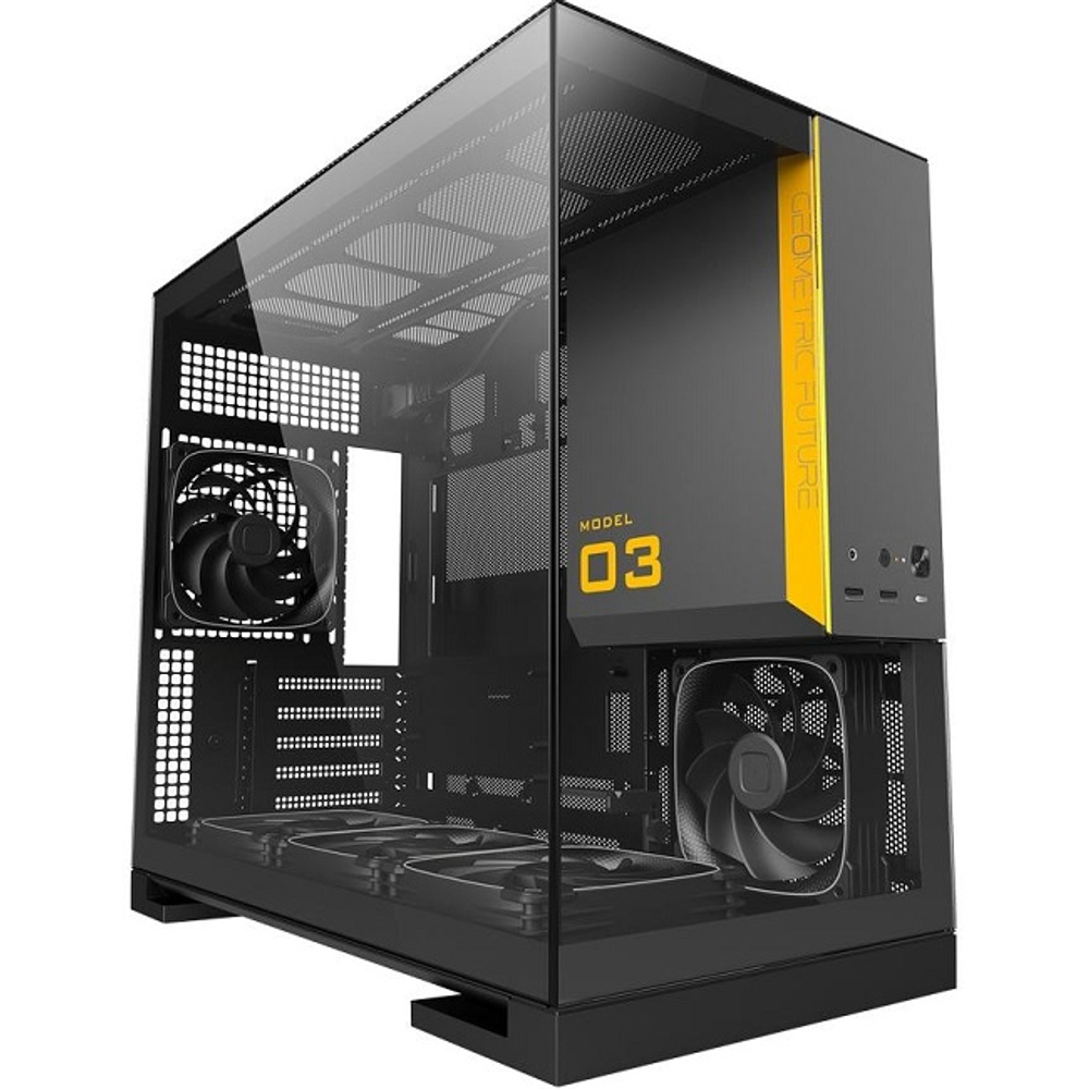 Корпус Mini-Tower Geometric Future Model 3 Black Gray, ARGB, Micro-ATX, черный/серый (1AM3NZBK00110)