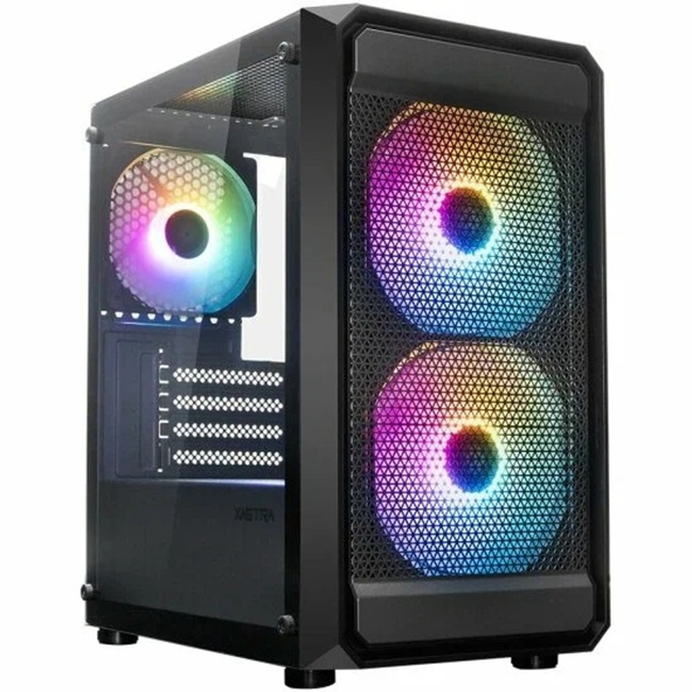 Корпус Mini-Tower XASTRA A303M 3ARGB-C6 TG, Micro-ATX, черный (A303M-2FC14A-1FC12A-C6-D)