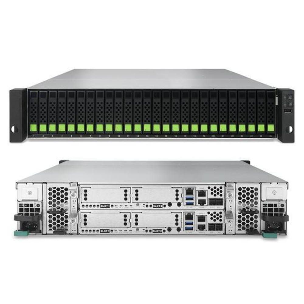 Двухконтроллерный флеш-массив СХД QSAN XCubeFAS XF2026D 26SFF SSD, 26xSSD SAS, 2x10/25 GbE, 2U (90-F2026D00-EU)