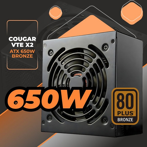 Блок питания COUGAR 650W VTE X2 650 Rev.2, 120 мм, 80 PLUS Bronze (CGR VX-650 (OEM))