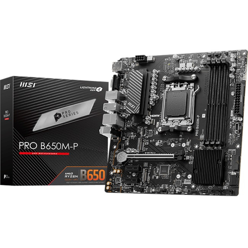 Материнская плата MSI PRO B650M-P (AM5/AMD B650/4xDDR5/PCI-Ex16/2xM.2/SB7.1/GLAN/DisplayPort/HDMI/VGA/mATX)