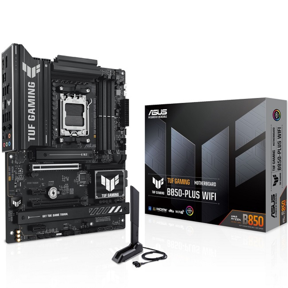 Материнская плата ASUS TUF GAMING B850-PLUS WIFI (AM5/AMD B850/4xDDR5/2xPCI-Ex16/3xM.2/SB7.1/Wi-Fi/BT/DP/HDMI/ATX)