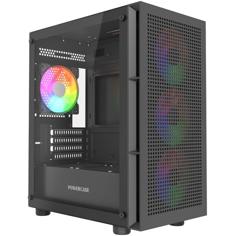 Корпус Mini-Tower PowerCase Mistral Micro EM17 ARGB, Micro-ATX, Black (CMMEM17B-A4)
