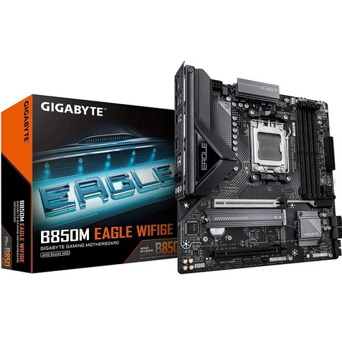 Материнская плата GIGABYTE B850M EAGLE WIFI6E (AM5/AMD B850/4xDDR5/2xPCI-Ex16/2xM.2/SB7.1/Wi-Fi/BT/GLAN/DP/HDMI/mATX)