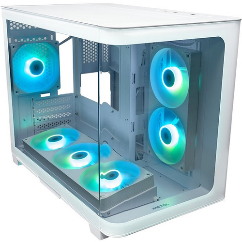 Корпус Mini-Tower XASTRA QR500M 6ARGB-FC-C6-UC ARGB, Micro-ATX, белый (QR500M-1FA36A-1FA24A-1FC12A-C6-UC)