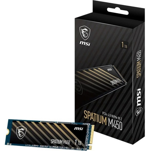 Жесткий диск SSD M.2 1Tb MSI SPATIUM M450, 3600/2300MBs, 550000 IOPS, TLC 3D NAND, 2280, PCI-E 4.0 x4 (S78-440L980-P83)