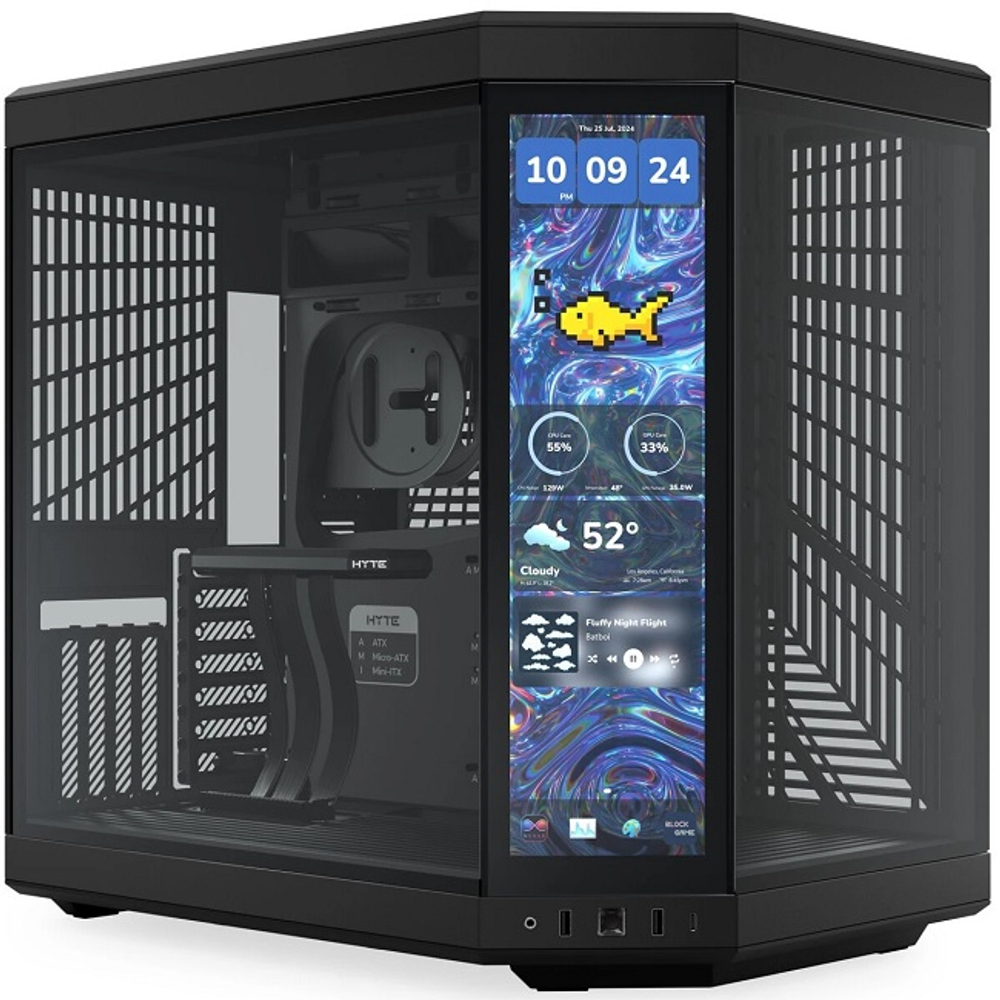 Корпус Midi-Tower HYTE Y70 Touch Infinite LCD, E-ATX, черный (CS-HYTE-Y70TTI-BB)