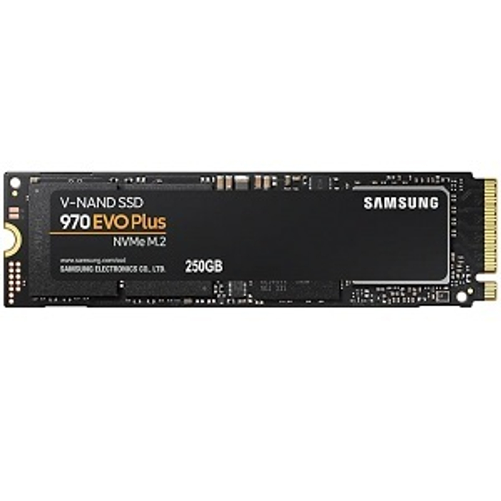 Жесткий диск SSD M.2 250Gb Samsung 970 EVO Plus, 3500/2300MBs, 550000 IOPS, TLC 3D V-NAND, PCI-E3.0x4 (MZ-V7S250BW)