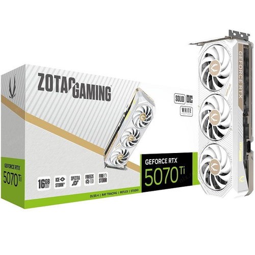 Видеокарта Zotac GeForce RTX 5070 Ti SOLID CORE WHITE ED OC 16GB (ZT-B50710Q2-10P)