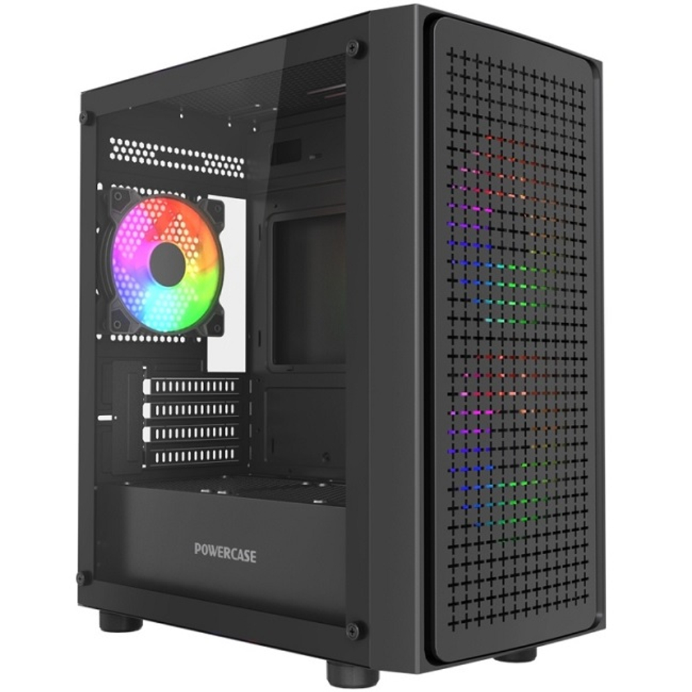 Корпус Mini-Tower PowerCase Mistral Micro EM20 TG FRGB, Micro-ATX, Black (CMMEM20B-L3)