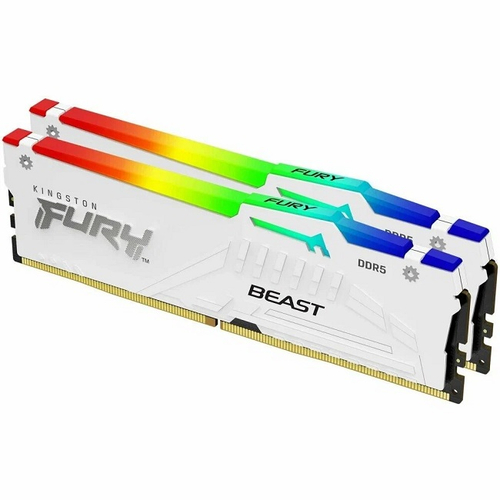 Модуль памяти DIMM DDR5 64Gb, 6000Mhz, 2x32Gb, Kingston FURY Beast RGB EXPO White (KF560C36BWEAK2-64)