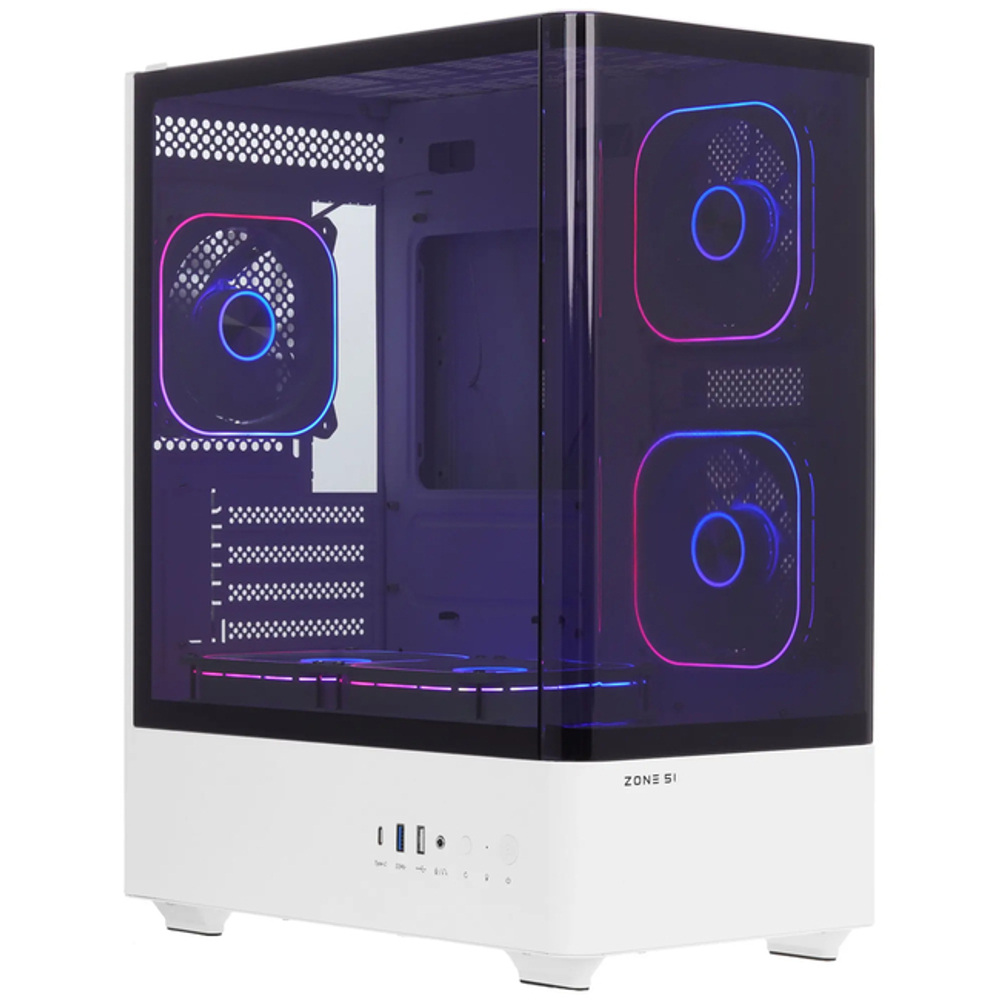 Корпус Mini-Tower ZONE 51 FURY ARGB, Micro-ATX, белый (Z51CASFURWH)