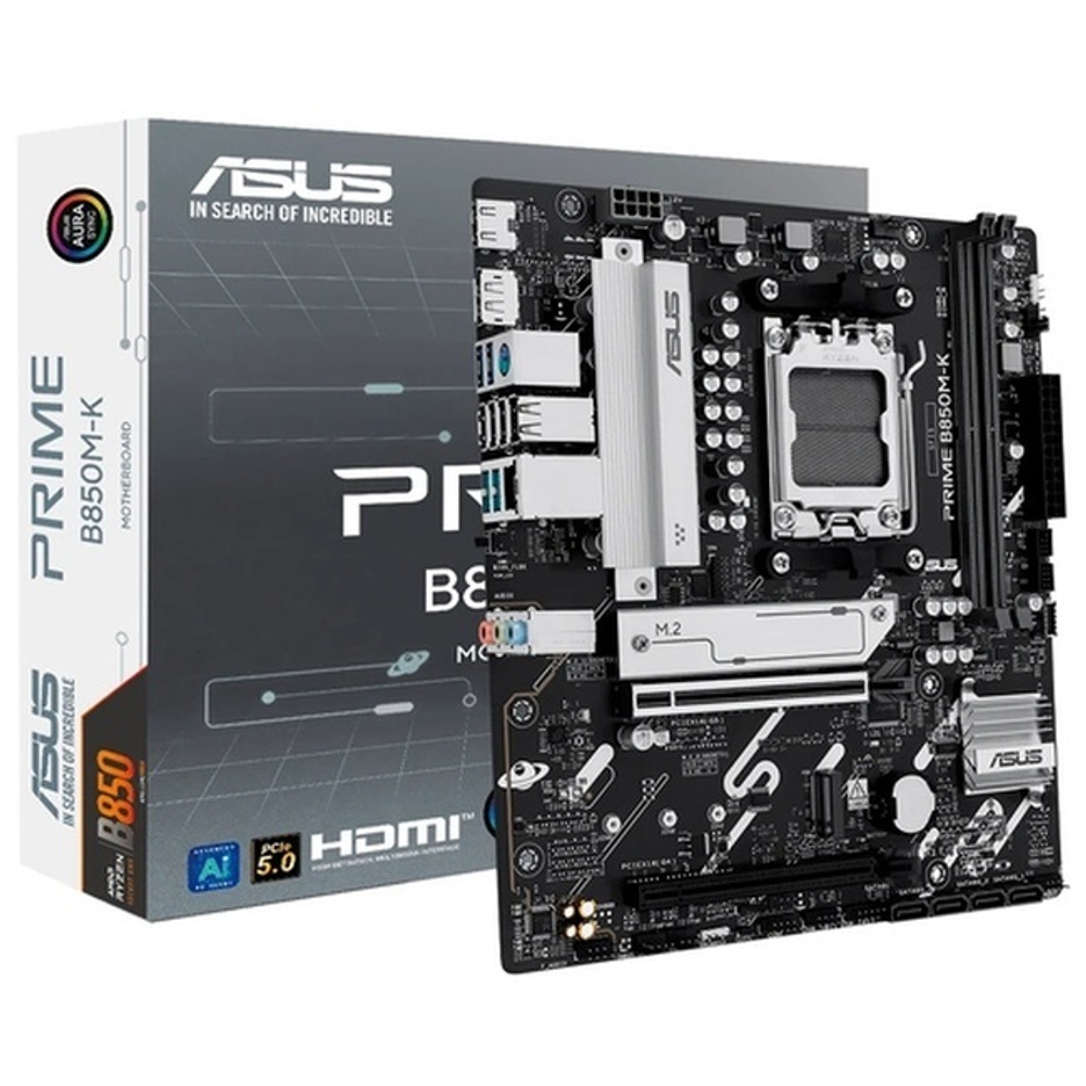 Материнская плата ASUS PRIME B850M-K, AM5/AMD B850/4xDDR5/2xPCI-Ex16/2xM.2/SB7.1/GLAN/DP/HDMI/mATX (90MB1LV0-M0EAY0)
