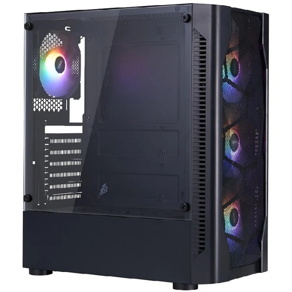 Корпус Mini-Tower 1STPLAYER GO6, ARGB, ATX, черный (GO6-BK-4F7)