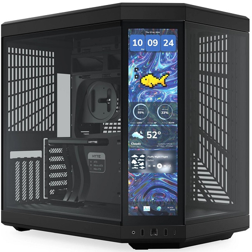 Корпус Midi-Tower HYTE Y70 Touch Infinite LCD, E-ATX, черный (CS-HYTE-Y70TTI-BB)