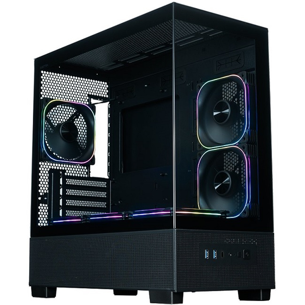 Корпус Mini-Tower XASTRA Q500M 6ARGB-FG-C10-UC ARGB, Micro-ATX, Black (Q500M-6FG12A-C10-UC)