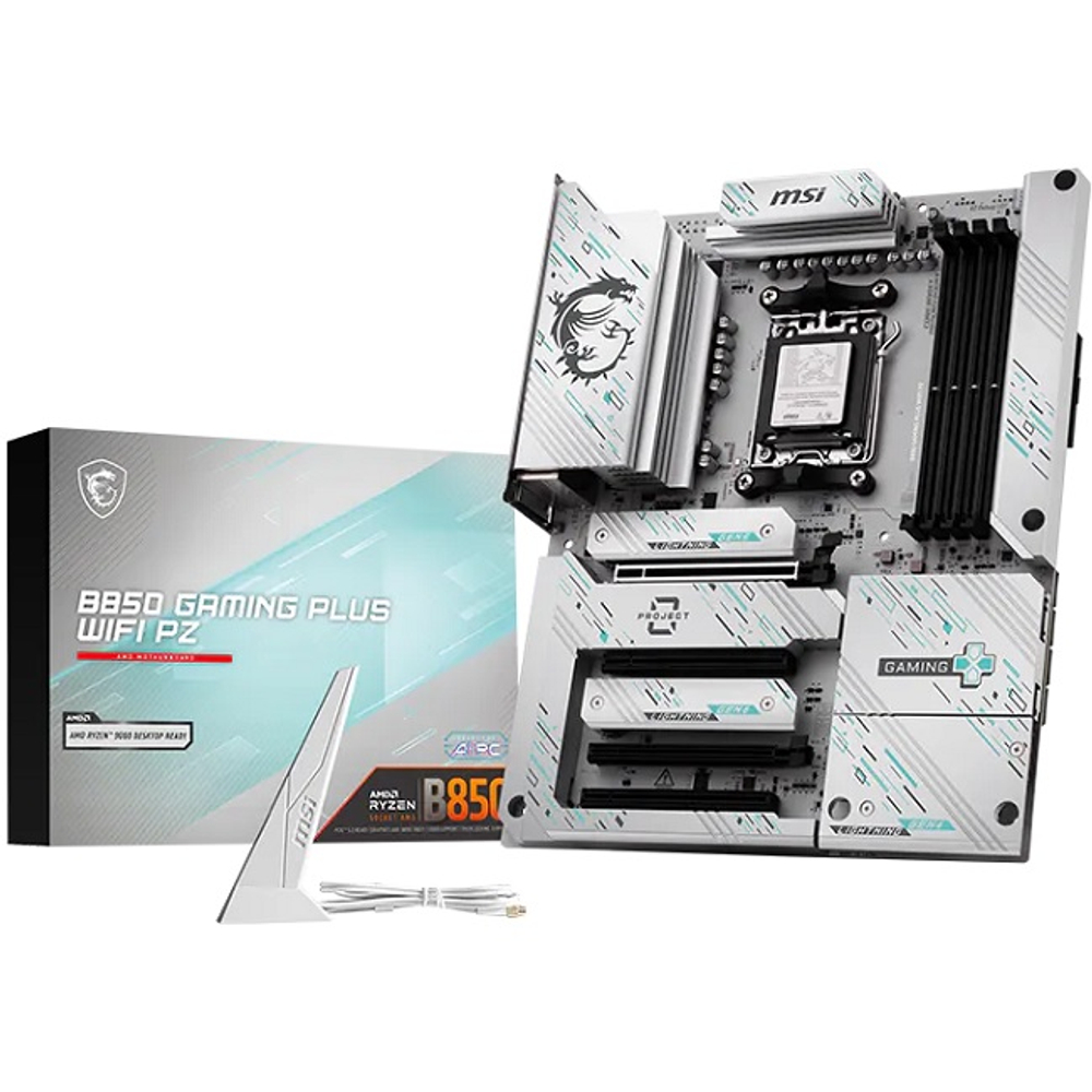 Материнская плата MSI B850 GAMING PLUS WIFI PZ (AM5/AMD B850/4xDDR5/4xPCI-Ex16/3xM.2/SB/Wi-Fi/BT/GLAN/DisplayPort/ATX)