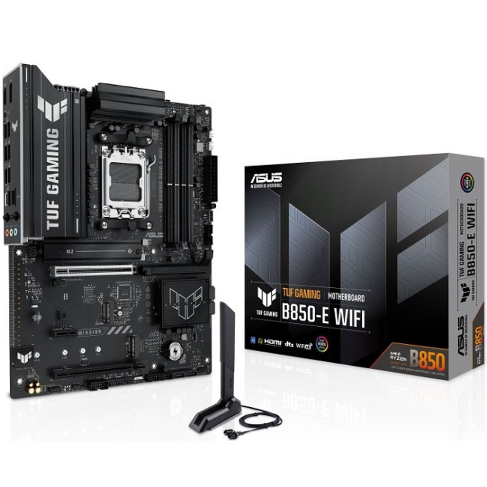 Материнская плата ASUS TUF GAMING B850-E WIFI (AM5/AMD B850/4xDDR5/2xPCI-Ex16/3xM.2/SB/Wi-Fi/BT/DP/HDMI/ATX)