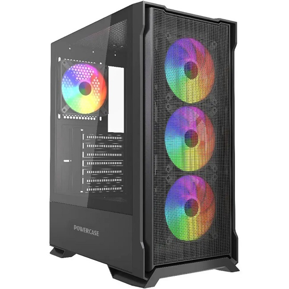 Корпус Midi-Tower PowerСase Mistral AZ4B ARGB TG, черный (CMAZB-A4)