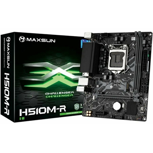 Материнская плата MaxSun MS-Challenger H510M-H (LGA1200/H470/2xDDR4/1xPCI-Ex16/PCI-Ex1/M.2/SB7.1/GLAN/D-SUB/HDMI/mATX)