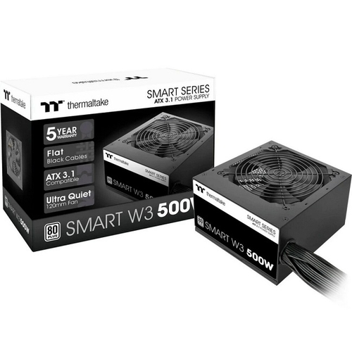 Блок питания Thermaltake 500W Smart W3, 120 мм, 80 PLUS Standard (PS-SPW-0500NNFAWE-1)