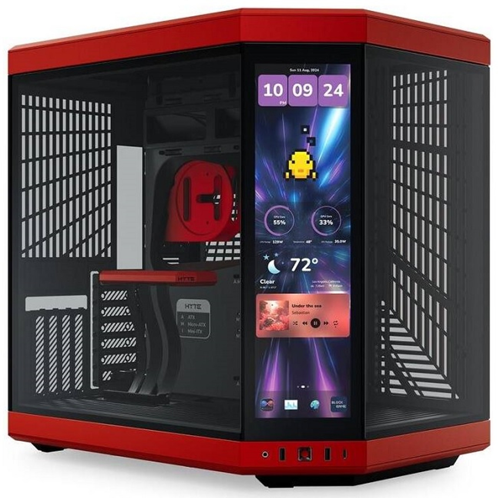 Корпус Midi-Tower HYTE Y70 Touch Infinite LCD, E-ATX, красный (CS-HYTE-Y70TTI-RB)