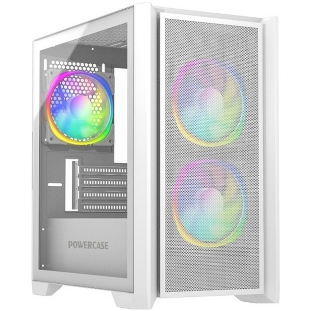 Корпус Mini-Tower PowerCase ALISIO Micro Z3W ARGB, Micro-ATX, White (CAMZW-A3)