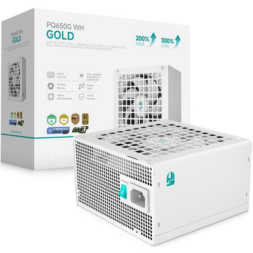 Блок питания Deepcool 650W GAMERSTORM PQ650G WH, модульный, 16 Pin PCIe 5.0, 80 PLUS Gold (R-PQ650G-FD0W-WGEU-V1)