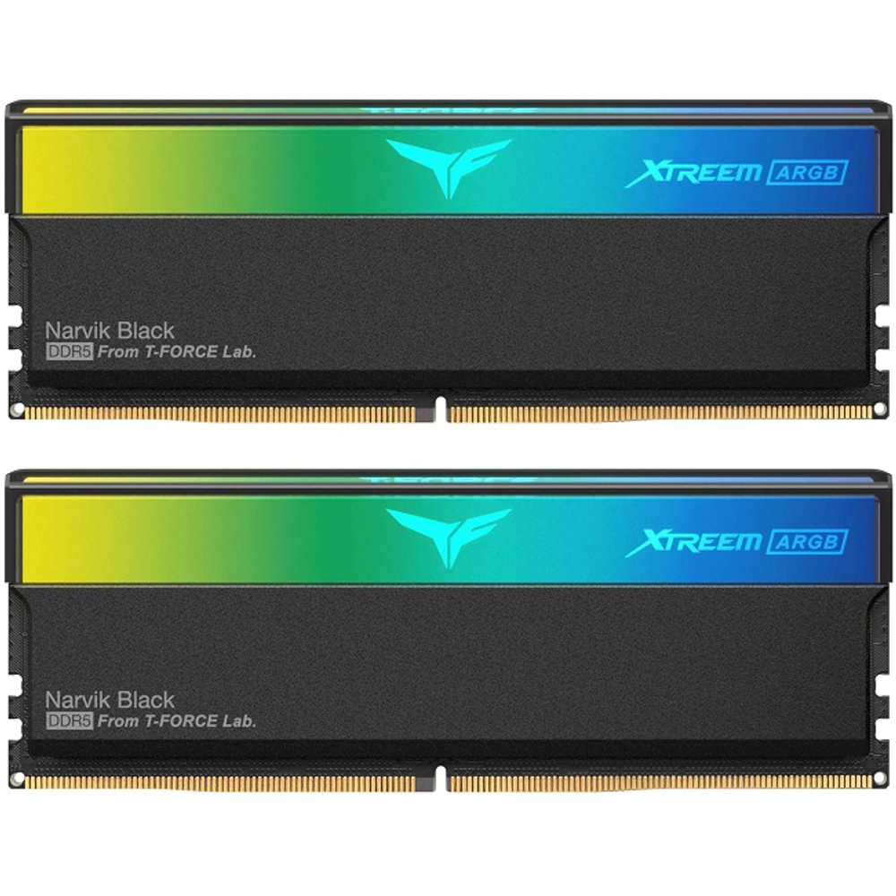Модуль памяти DIMM DDR5 32Gb, 6400Mhz, 2x16Gb, Team Group T-FORCE Xtreem ARGB Black (FF9D532G6400HC32ADC01)