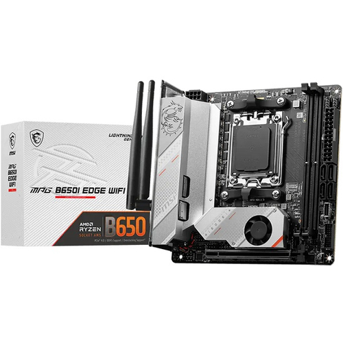 Материнская плата MSI MPG B650I EDGE WIFI (Socket AM5/AMD B650/2xDDR5/PCI-Ex16/2xM.2/SB7.1/Wi-Fi /BT/GLAN/HDMI/Mini-ITX)
