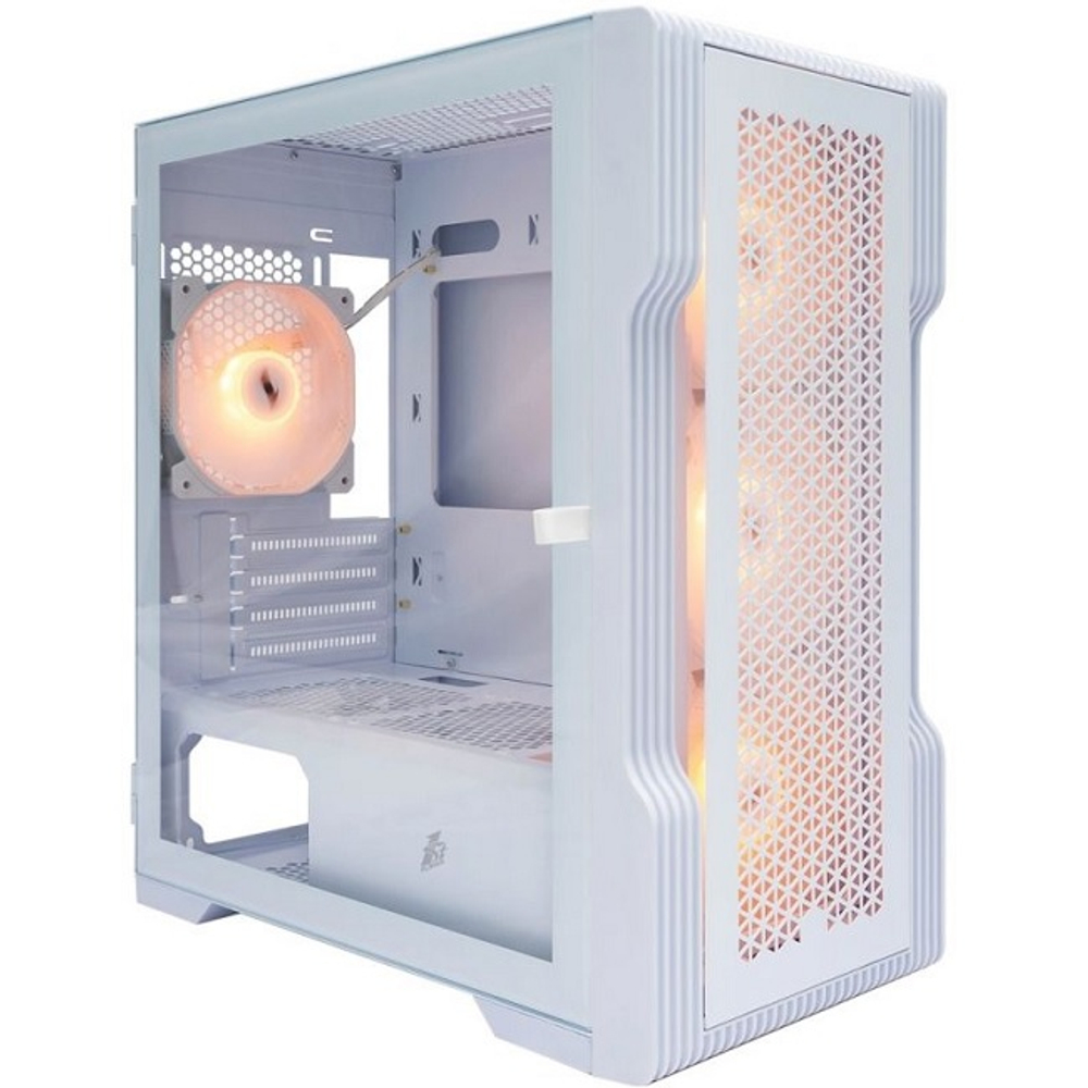 Корпус Mini-Tower 1STPLAYER TRILOBITE T3 ARGB, Micro-ATX, White (T3-WH-4F2-W(AP))