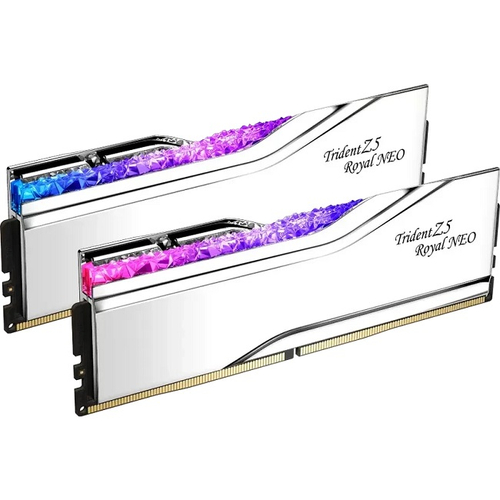 Модуль памяти DIMM DDR5 96Gb, 6000Mhz, 2x48Gb, G.Skill Trident Z5 Royal NEO RGB Silver (F5-6000J2836F48GX2-TR5NS)