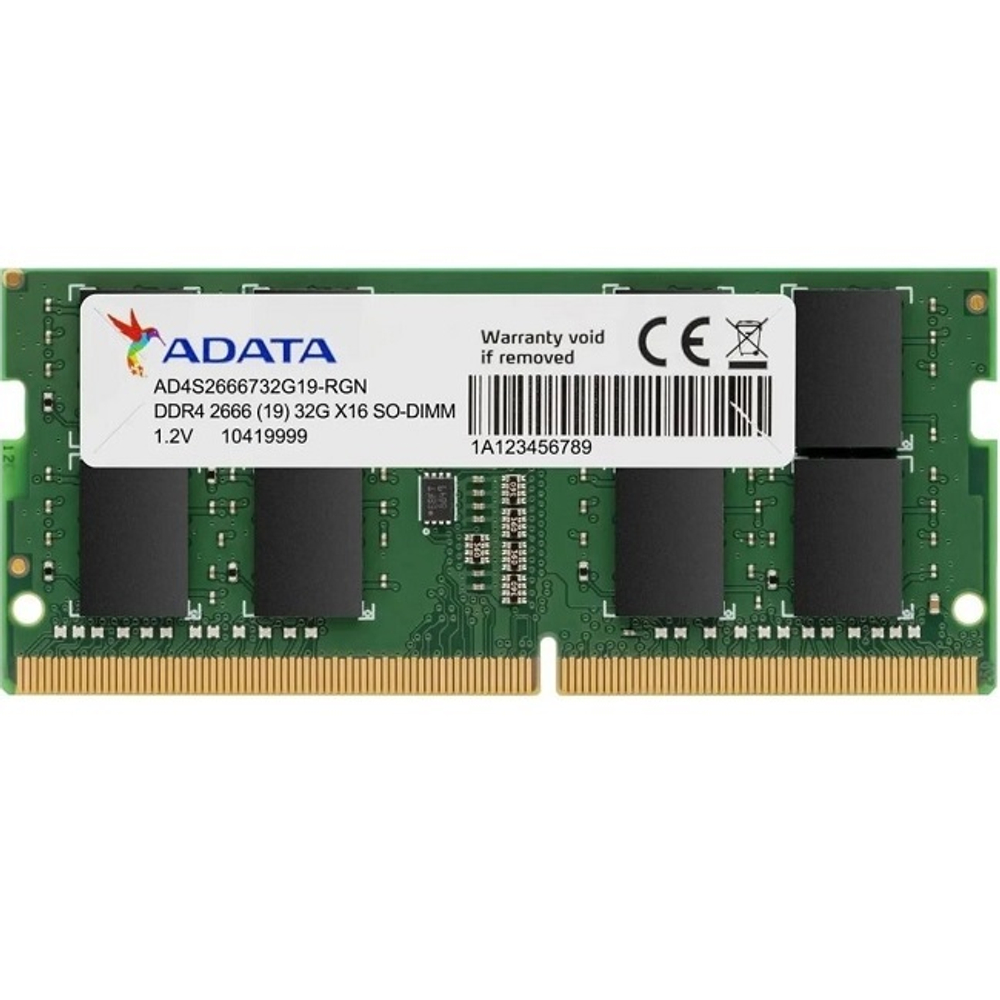 Модуль памяти NBook SO-DDR4 8Gb, 2666Mhz, ADATA (AD4S26668G19-BGN)