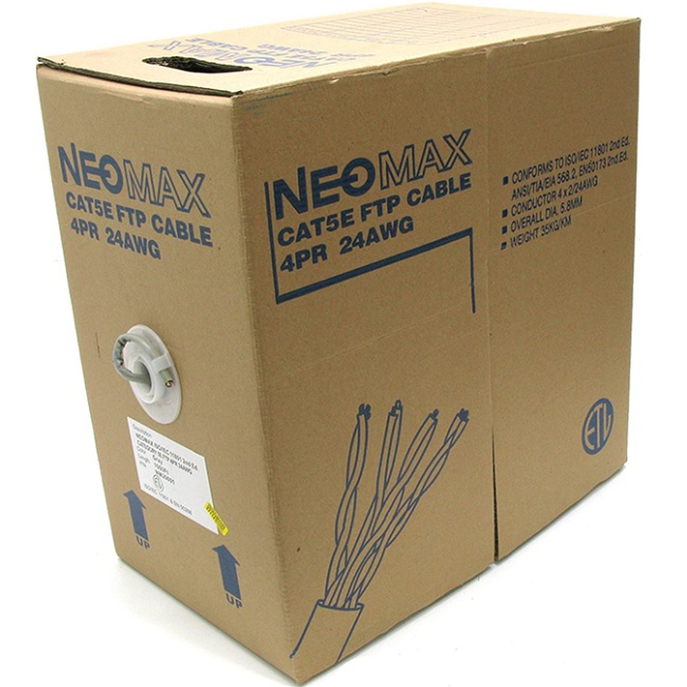 Кабель NeoMax FTP 4 пары кат 5е, 24AWG, 305m, 0.205 мм2, медь (NM20001)