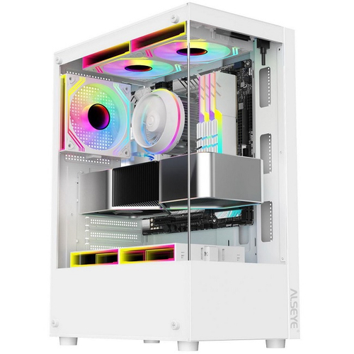 Корпус Midi-Tower ALSEYE Spider-W TG, 5xARGB, белый (AS.07.0137)