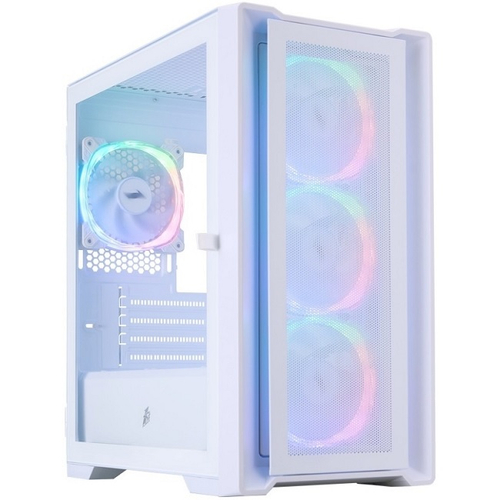 Корпус Mini-Tower 1STPLAYER TRILOBITE T4 MESH ARGB, Micro-ATX, White (T4-WH-4FS7-W)