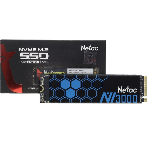 Жесткий диск SSD M.2 2Tb Netac NV3000, 3300/2900MBs, 280000 IOPS, TLC 3D NAND, 2280, PCI-E 3.0 x4 (NT01NV3000-2T0-E4X)