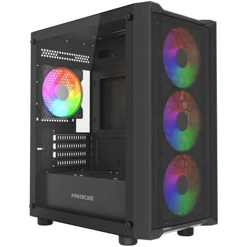 Корпус Mini-Tower PowerCase Mistral Micro EM19 TG ARGB, Micro-ATX, Black (CMMEM19B-A4)