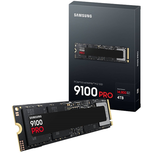 Жесткий диск SSD M.2 4Tb Samsung 9100 PRO, 14800/13400MBs, 2600000 IOPS, TLC 3D-NAND, PCI-E 5.0 x4 (MZ-VAP4T0BW)