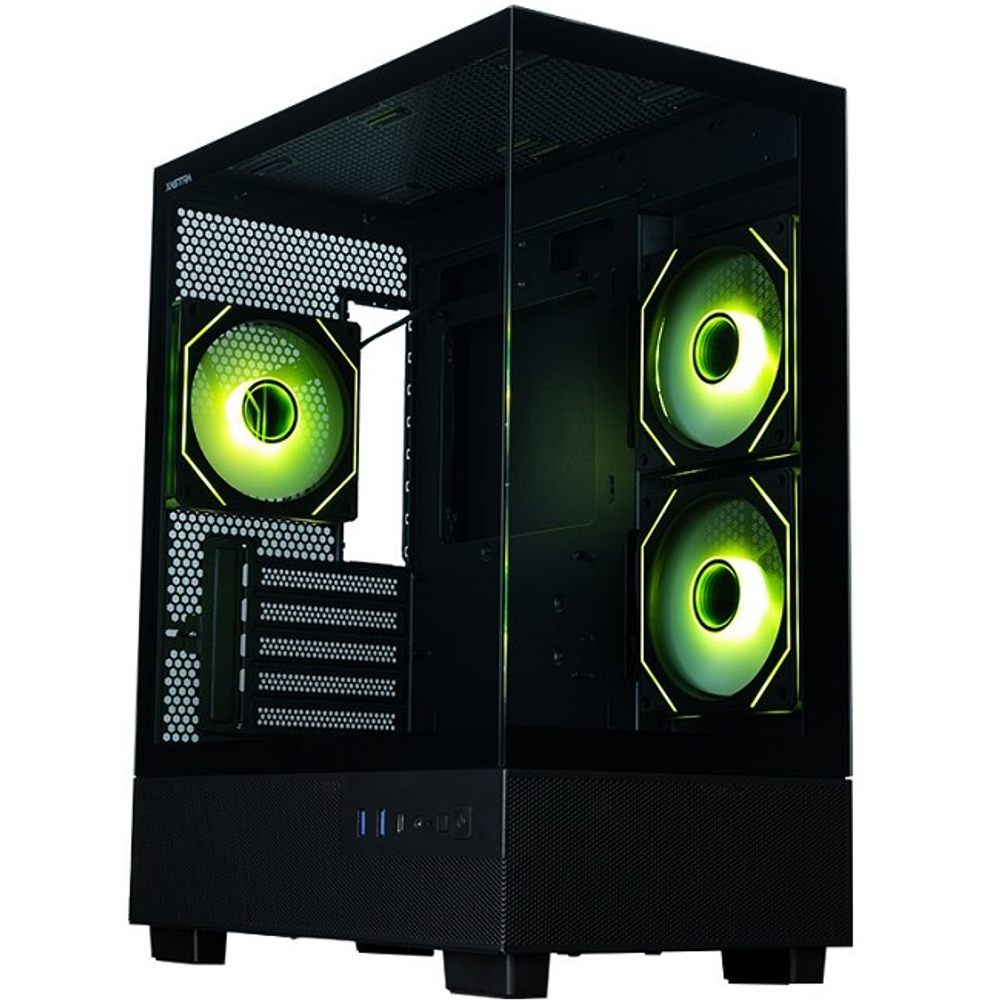 Корпус Mini-Tower XASTRA Q400M 3ARGB-C6-UC ARGB, Micro-ATX, черный (Q400M-3FM12A-C6-UC)