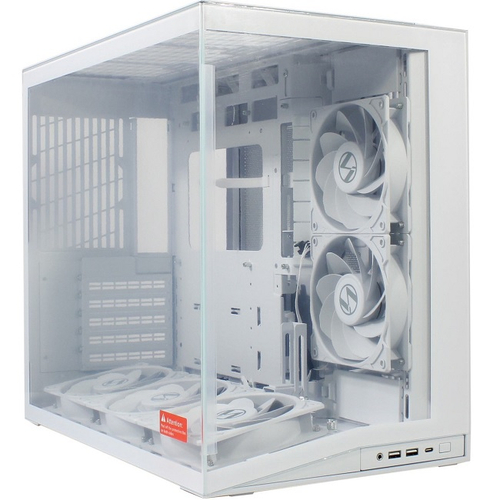Корпус Mini-Tower Lian Li O11 Dynamic Mini V2 Flow TG, Micro-ATX, белый (G99.O11DMIV2FW.R0)