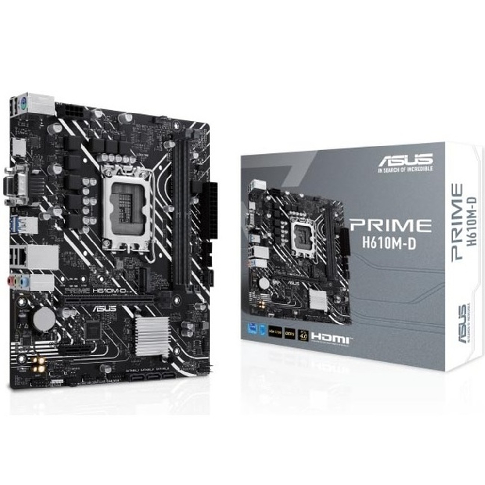 Материнская плата ASUS PRIME H610M-D, LGA1700/H610/2xDDR5/PCI-Ex16/M.2/SB7.1/GLAN/HDMI/VGA/mATX (90MB1G80-M0EAY0)
