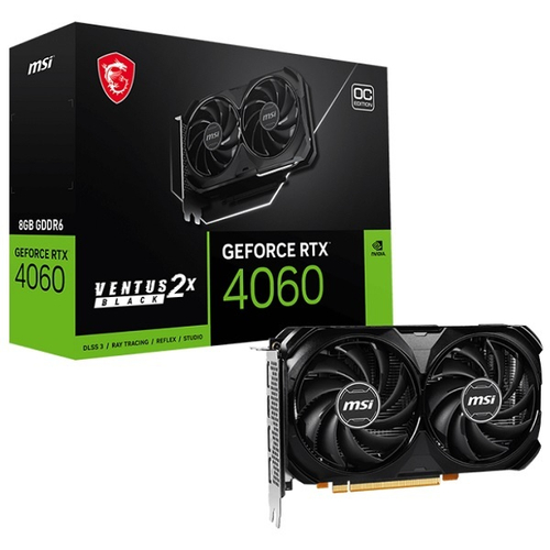 Видеокарта MSI GeForce RTX 4060 VENTUS 2X Black OC 8GB (RTX 4060 VENTUS 2X BLACK 8G OC)