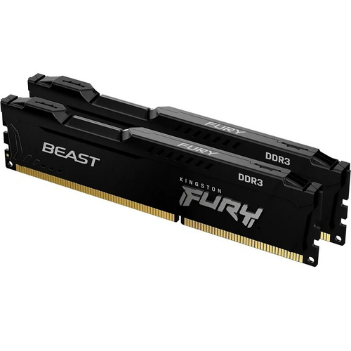 Модуль памяти DIMM DDR3 16Gb, 1600Mhz,, 2x8192,, Kingston FURY Beast Black (KF316C10BBK2/16)