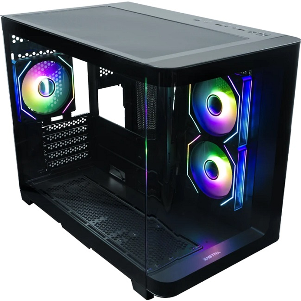 Корпус Mini-Tower XASTRA QR500M 3ARGB C10-UC, Micro-ATX, Black (QR500M-3FM12A-C10-UC)