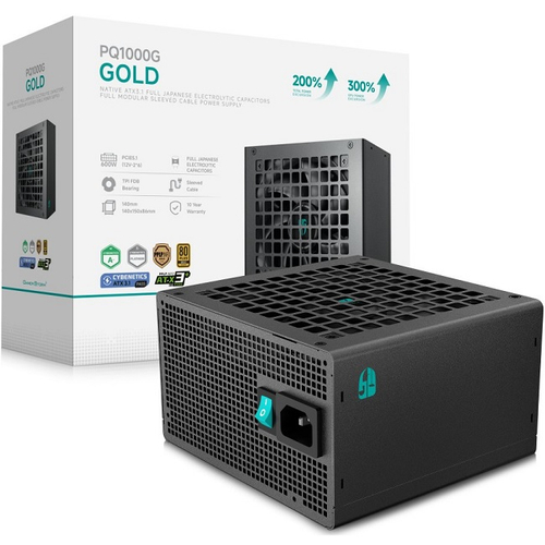 Блок питания Deepcool 1000W GAMERSTORM PQ1000G, модульный, 16 Pin PCIe 5.0, 80 PLUS Gold (R-PQA00G-FD0B-WGEU-V1)