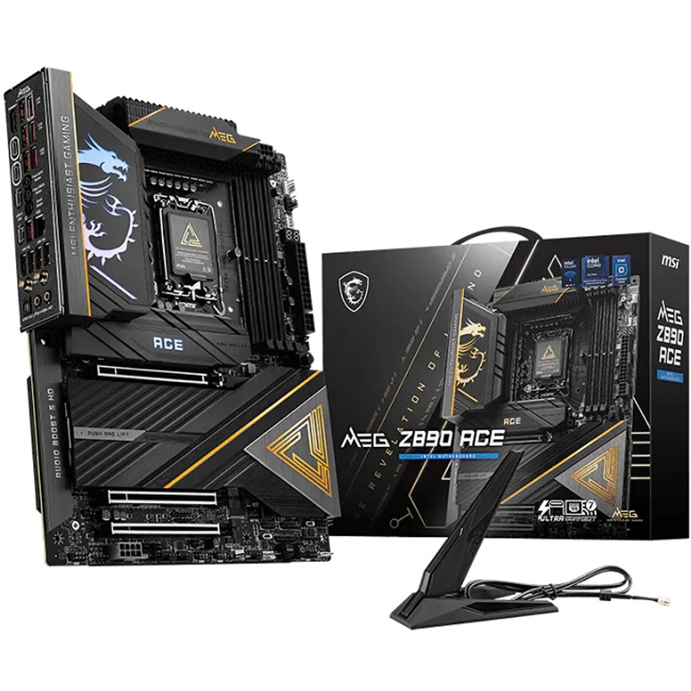 Материнская плата MSI MEG Z890 ACE (LGA1851/Z890/4xDDR5/3xPCI-Ex16/5xM.2/Wi-Fi/BT/GLAN/HDMI/Thunderbolt/USB Type C/ATX)