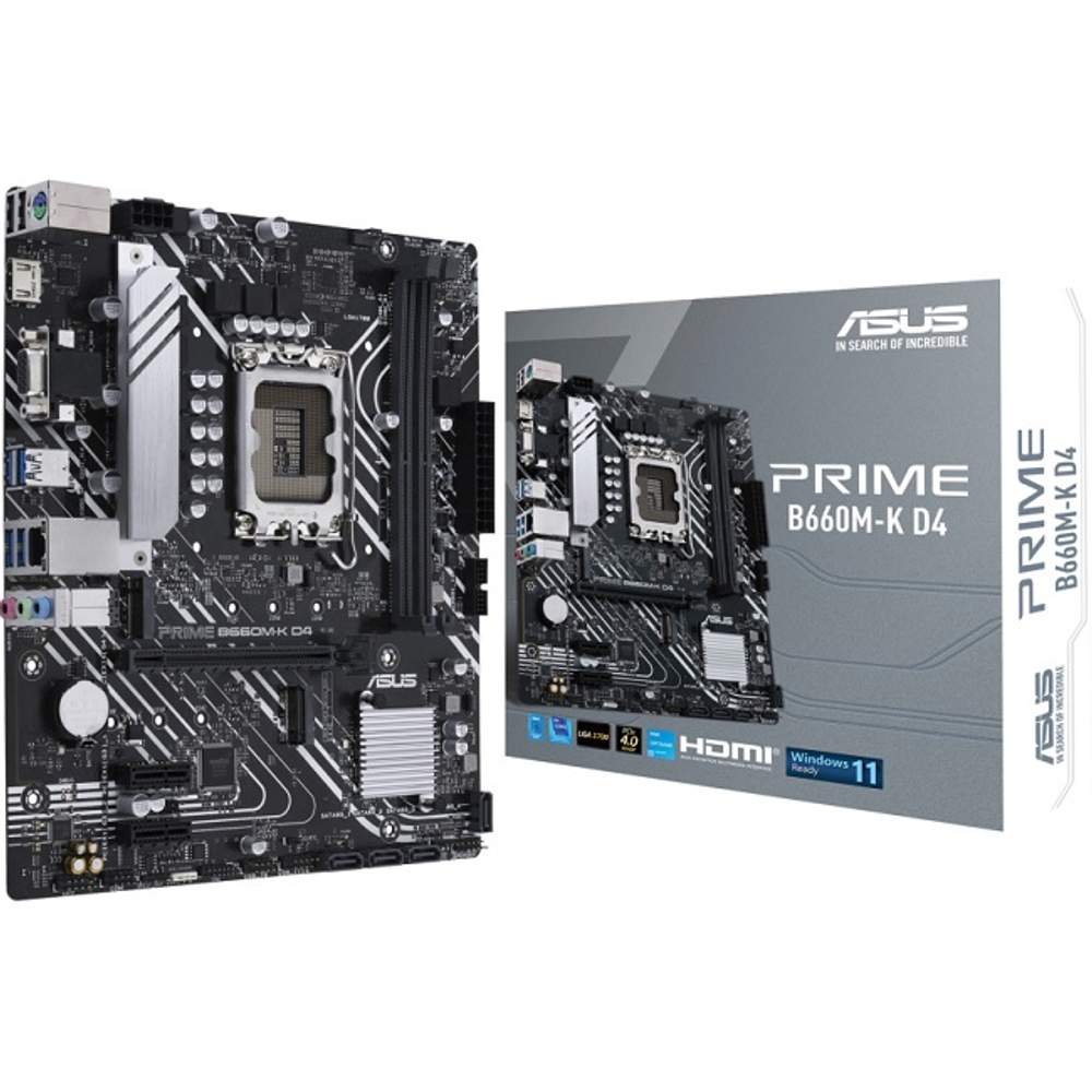 Материнская плата ASUS PRIME B660M-K D4, LGA1700/B660/2xDDR4/PCI-Ex16/2xM.2/SB7.1/GLAN/HDMI/VGA/mATX (90MB1950-M1EAY0)