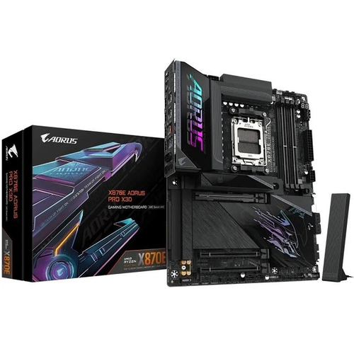 Материнская плата GIGABYTE X870E AORUS PRO X3D (AM5/AMD X870E/4xDDR5/3xPCI-Ex16/4xM.2/SB7.1/Wi-Fi/BT/GLAN/HDMI/ATX)