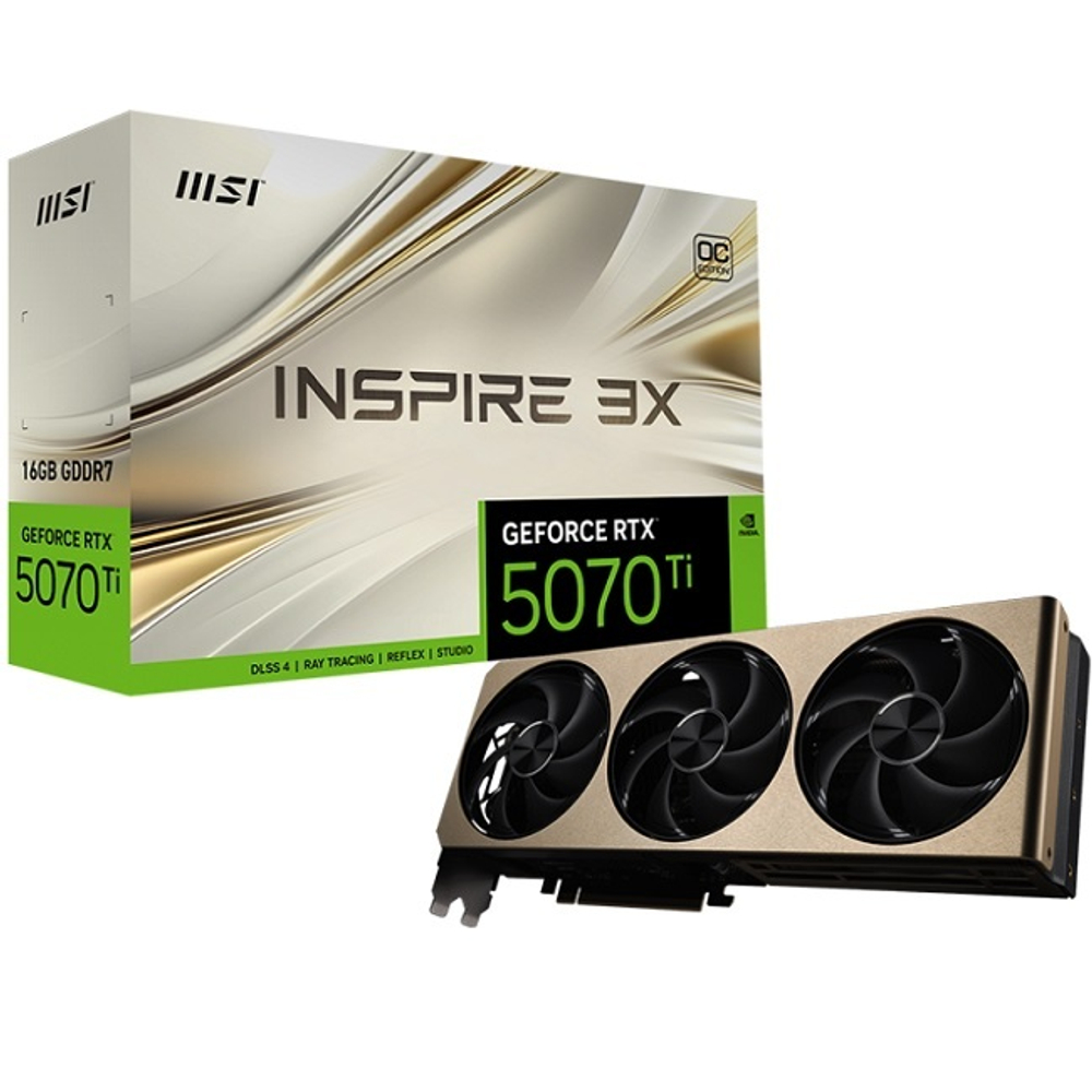 Видеокарта MSI GeForce RTX 5070 Ti INSPIRE 3X OC PLUS 16GB (G507T-16I3CP)